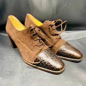 Joan & David Brown Vintage Suede Formal Shoes
